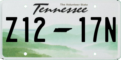 TN license plate Z1217N