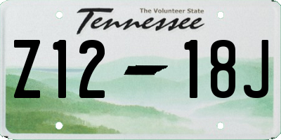 TN license plate Z1218J