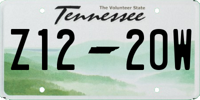 TN license plate Z1220W