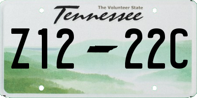 TN license plate Z1222C