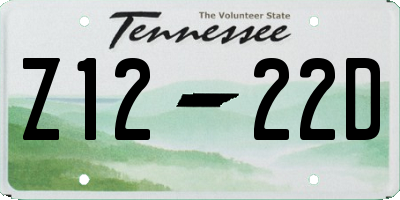 TN license plate Z1222D
