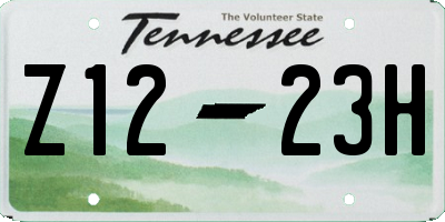 TN license plate Z1223H