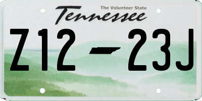 TN license plate Z1223J