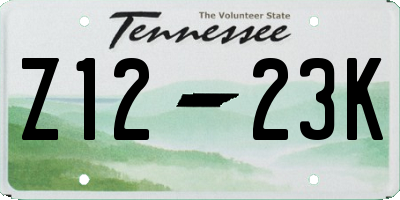 TN license plate Z1223K