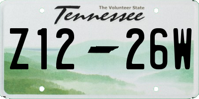 TN license plate Z1226W