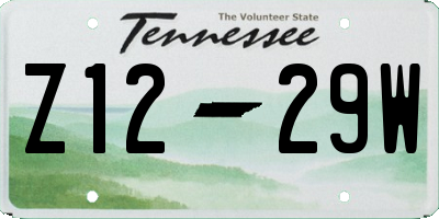 TN license plate Z1229W