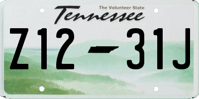TN license plate Z1231J