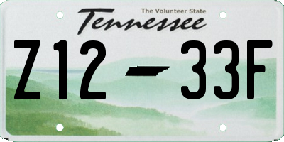 TN license plate Z1233F