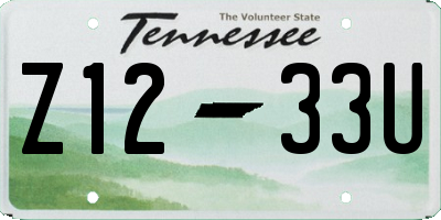 TN license plate Z1233U
