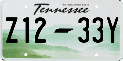 TN license plate Z1233Y