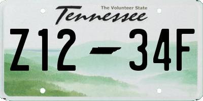 TN license plate Z1234F