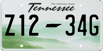 TN license plate Z1234G