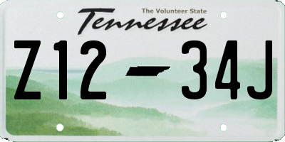 TN license plate Z1234J
