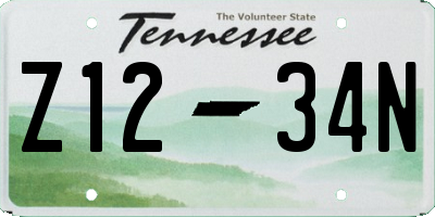 TN license plate Z1234N