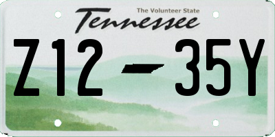TN license plate Z1235Y
