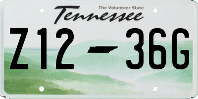TN license plate Z1236G