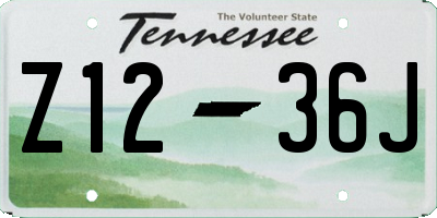 TN license plate Z1236J