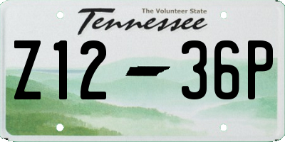 TN license plate Z1236P