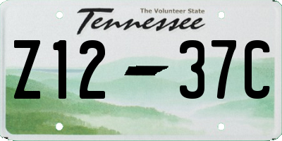 TN license plate Z1237C
