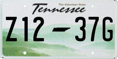 TN license plate Z1237G