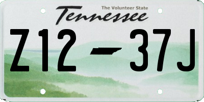 TN license plate Z1237J