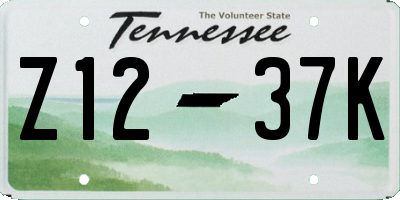 TN license plate Z1237K