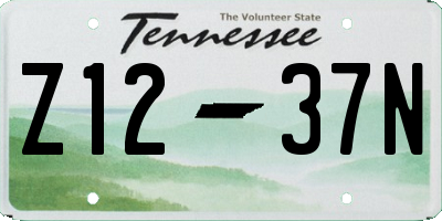 TN license plate Z1237N