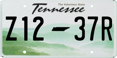 TN license plate Z1237R