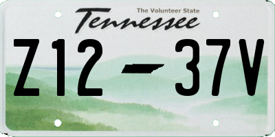 TN license plate Z1237V