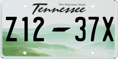 TN license plate Z1237X