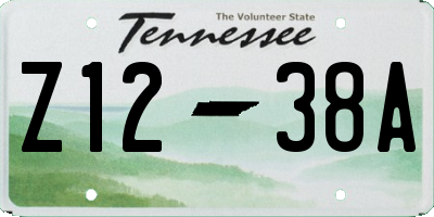TN license plate Z1238A