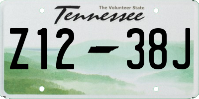 TN license plate Z1238J