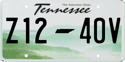 TN license plate Z1240V