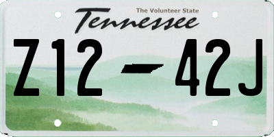 TN license plate Z1242J