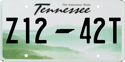 TN license plate Z1242T