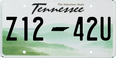 TN license plate Z1242U