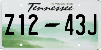 TN license plate Z1243J