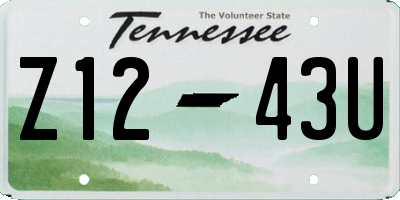 TN license plate Z1243U