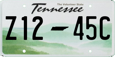 TN license plate Z1245C