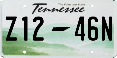 TN license plate Z1246N