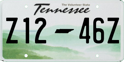 TN license plate Z1246Z