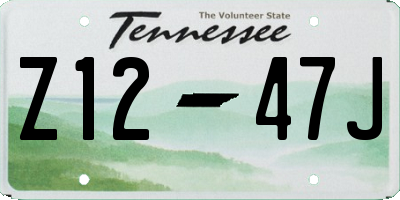 TN license plate Z1247J