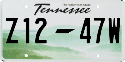 TN license plate Z1247W