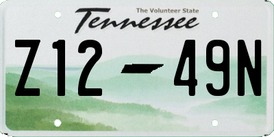 TN license plate Z1249N