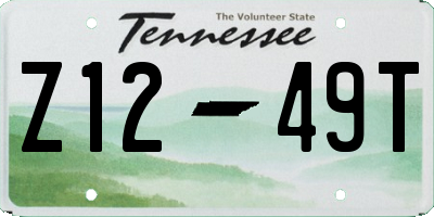 TN license plate Z1249T