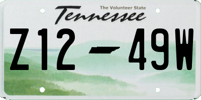 TN license plate Z1249W