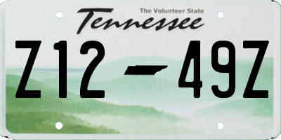 TN license plate Z1249Z