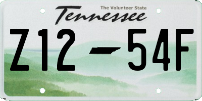 TN license plate Z1254F