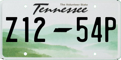 TN license plate Z1254P