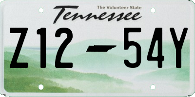 TN license plate Z1254Y